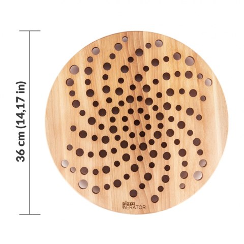 Drewniana deska do pizzy 36 cm z otworami – Pizza Aerator do pieczenia i serwowania pizzy