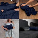 Granatowa bluza koc 2w1 – ciepła bluza oversize, którą w kilka sekund złożysz w miękką poduszkę, idealna do domu i podróży