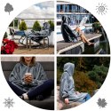 Szara bluza koc oversize 2w1 – ciepła i miękka narzutka, która po złożeniu staje się poduszką, idealna na każdą porę roku