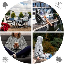 Szara bluza oversize z kapturem – wygodna bluza damska do relaksu w domu i na zewnątrz