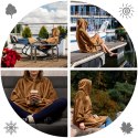 Brązowa kocobluza damska oversize w różnych sytuacjach – taras, marina, dom i plener