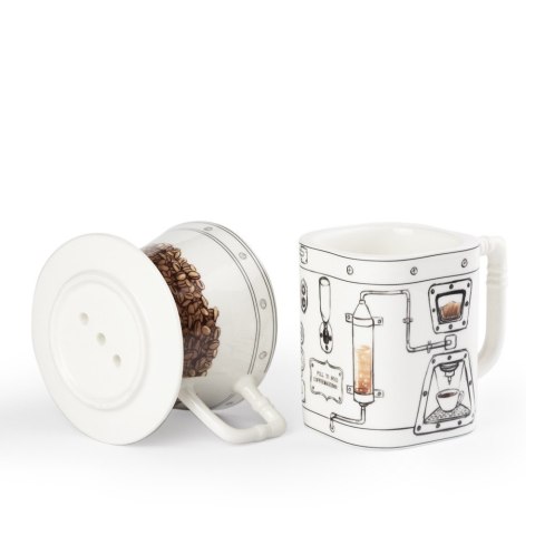 Ceramiczny kubek 350 ml z dripperem do kawy – zestaw do parzenia kawy przelewowej z filtrem papierowym