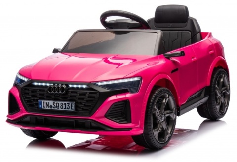 Różowe Audi RS Q8 na akumulator dla dzieci – przód, światła LED, pilot 2,4Ghz