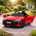 Samochód elektryczny dla dzieci Audi RS e-tron GT czerwony – auto na akumulator na podwórku