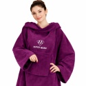 Fioletowa bluza koc Super Mama – ciepła i miękka bluza oversize z kapturem, idealny prezent dla mamy na każdą okazję