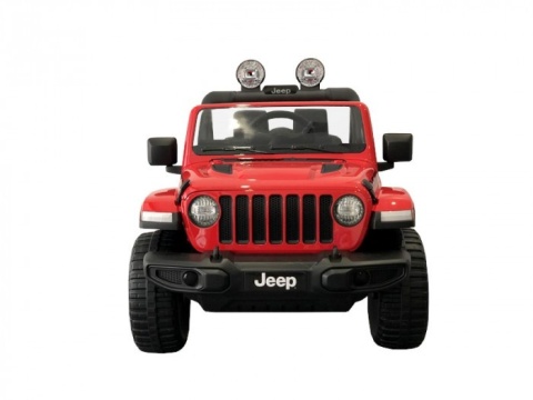 Duży czerwony Jeep 4x4 na akumulator dla dzieci 3-8 lat, auto z pilotem i kołami EVA