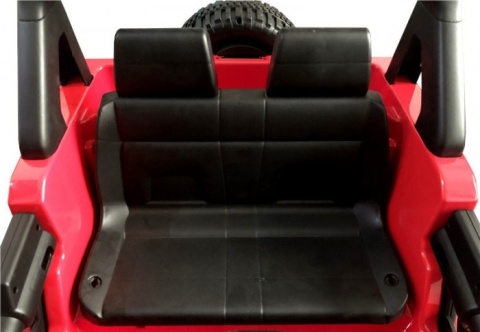 Dwuosobowe siedzenie z ecoskóry w Jeep Wrangler 12V na akumulator dla dzieci
