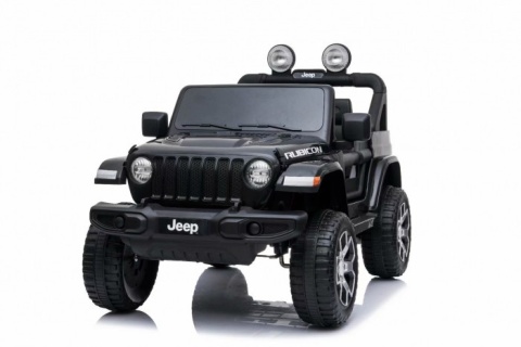 erenowy Jeep Rubicon dla dziecka – czarne auto na akumulator 4x4 z realistycznym wyglądem i dużymi kołami