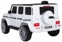 Biały Mercedes G63 AMG auto na akumulator dla dzieci - widok z tyłu pod kątem