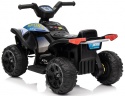 Czarny quad elektryczny dla dzieci z tylnymi światłami LED i szerokimi kołami terenowymi – sportowy ATV na akumulator