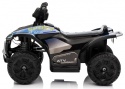 Elektryczny quad dla dzieci czarny – profil boczny sportowego ATV z dużymi kołami i stabilną konstrukcją