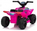 óżowy quad elektryczny dla dzieci ATV - widok z tyłu, pojazd na akumulator
