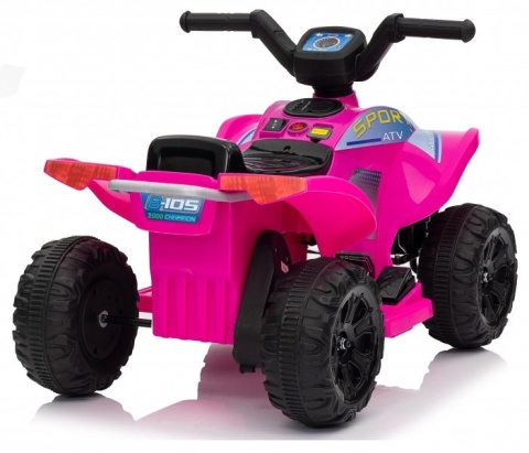 óżowy quad elektryczny dla dzieci ATV - widok z tyłu, pojazd na akumulator