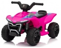 Różowy quad na akumulator dla dziecka - sportowy pojazd ATV z dużymi kołami