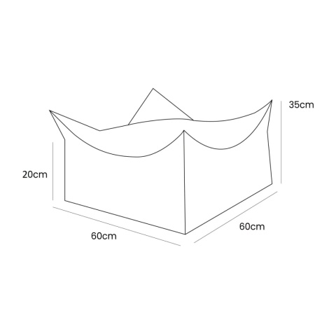 Wymiary fotela pufy dla dziecka – 70 cm długości, 60 cm szerokości, 50 cm wysokości