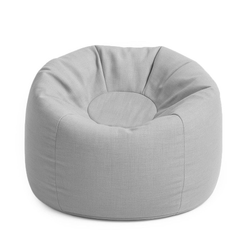 Jasnoszara pufa bean bag – nowoczesne miękkie siedzisko do salonu