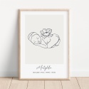 Metryczka dziecka line art z imieniem Matylda