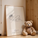 Personalizowany plakat dla dziecka line art Rozalia