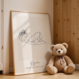 Personalizowany plakat dla dziecka line art Rozalia