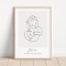 Metryczka dziecka Line Art – personalizowany plakat dla dziewczynki i chłopca