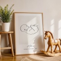 Personalizowana metryczka dziecka line art Milan