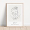 Metryczka dziecka Line Art – personalizowany plakat z imieniem i danymi urodzenia