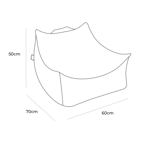 Wymiary pufy z oparciem Outzy Sako Bag - 70 cm x 60 cm x 50 cm