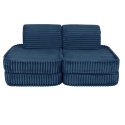 Granatowa sofa modułowa dla dziecka z miękkiego sztruksu