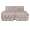 Beżowa sofa modułowa dla dziecka z miękkiej tkaniny sztruksowej