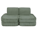 Zielona sofa modułowa dla dziecka z prążkowanego sztruksu - kolekcja Churros