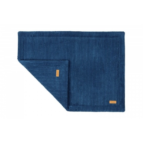 Granatowy koc Milano dla psa navy blue prążkowany widok produktu