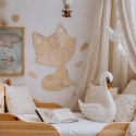 Drewniana dekoracja ścienna lisek do pokoju dziecka w stylu boho i skandynawskim