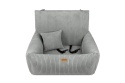 Fotelik dla psa Milano Light Grey – jasnoszare siedzisko do auta