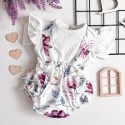 Komplet niemowlęcy body z bloomersami w kwiaty biało-różowe z falbankami i kokardkami – styl boho