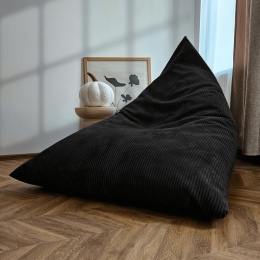 Czarna pufa worek MANCHESTER LN100 sztruksowa beanbag do salonu i pokoju młodzieżowego