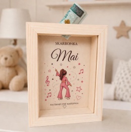 Personalizowana skarbonka dla dziewczynki z motywem tancerki