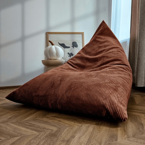 Ruda pufa worek MANCHESTER LN52 sztruksowa beanbag do salonu i pokoju młodzieżowego