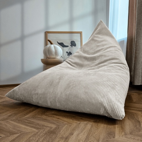 Pufa worek MANCHESTER LN01 śmietankowa sztruksowa beanbag do salonu i pokoju dziecka