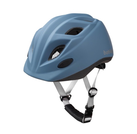 Przód kasku rowerowego Bobike Denim Deluxe dla dziecka kolor niebieski