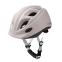Beżowy kask rowerowy dziecięcy Bobike widok z przodu