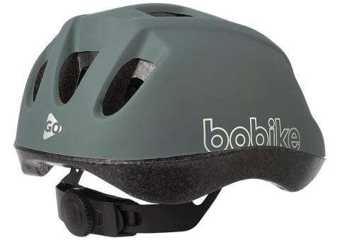 Szary kask dziecięcy Bobike GO z regulacją Easy-Lock widok z tyłu