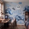 Tapeta nowoczesna GAMING BLUE – strefa gracza z padami