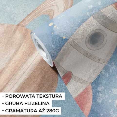 Tapeta flizelinowa kosmos dla dzieci porowata struktura premium 280g