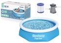 Basen rozporowy Bestway Fast Set 244 x 61 cm z pompą filtrującą i wkładem – rodzinny basen ogrodowy na lato