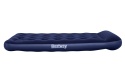 Granatowy materac dmuchany jednoosobowy z wbudowanym zagłówkiem 188x99x28 cm do domu, namiotu i na camping.