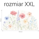 Duża naklejka ścienna kwiatowa łąka do pokoju dziecka – rozmiar XXL 165 × 92 cm.