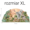 Naklejka Safari dla dzieci w rozmiarze XL o wymiarach 161 x 79 cm.
