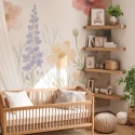 Tapeta dziecięca boho z polnymi kwiatami, idealna dekoracja ścienna do pokoju dziecka