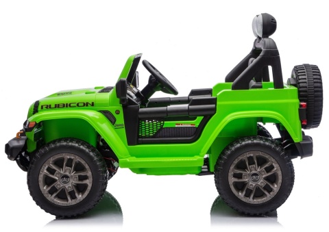 Jeep Rubicon 4x4 zielony dla dzieci widok z boku