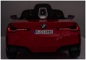 Tylne światła LED w czerwonym samochodzie BMW i4 na akumulator dla dzieci